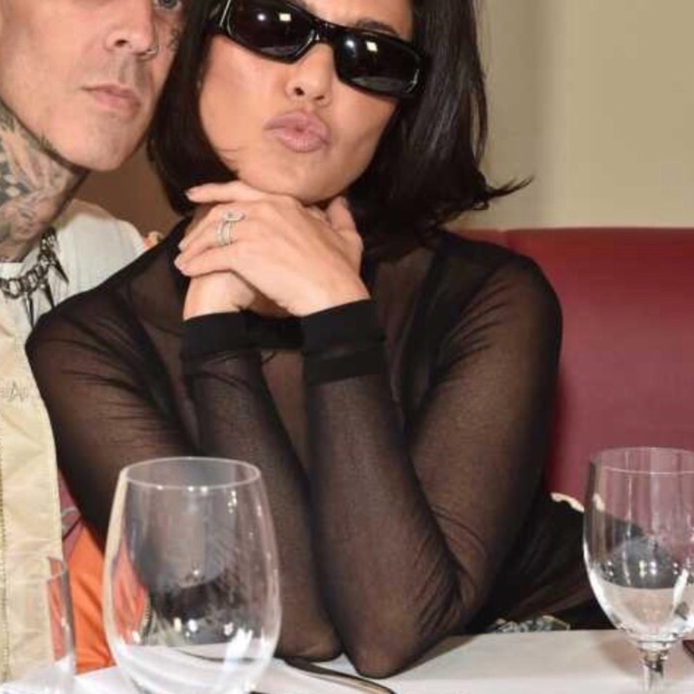 🎉SOLD On Sale New Alluring Sheer Black Long Sleeve Mock Turtle Neck Top - Picture 3 of 10